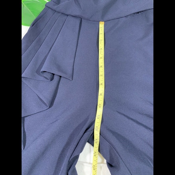 NEW $148 Eliza J One-Shoulder Laguna Crepe Jumpsuit in Navy Blue [SZ 2‎ ] - Picture 4 of 14